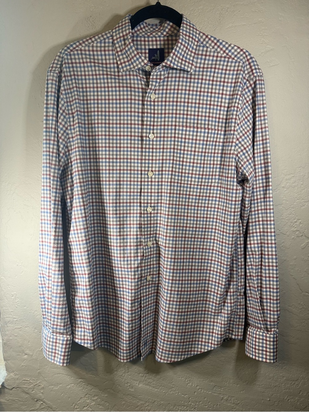 johnnie-O Men's Multi-Check Button-Up Shirt - Blue, Red & White